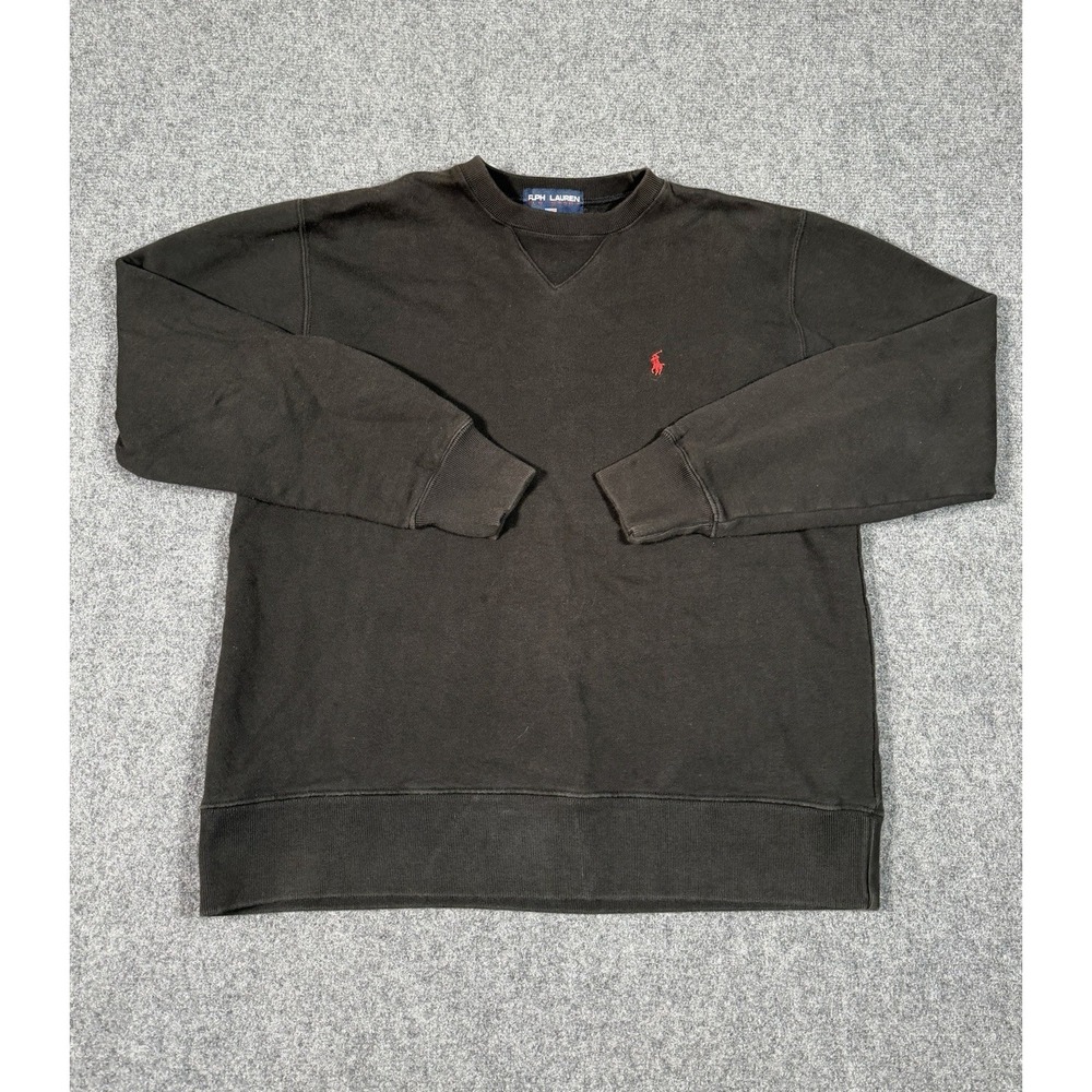 Vintage 90s Ralph Lauren Polo Sport Sweatshirt Men's Small Black Red Pony